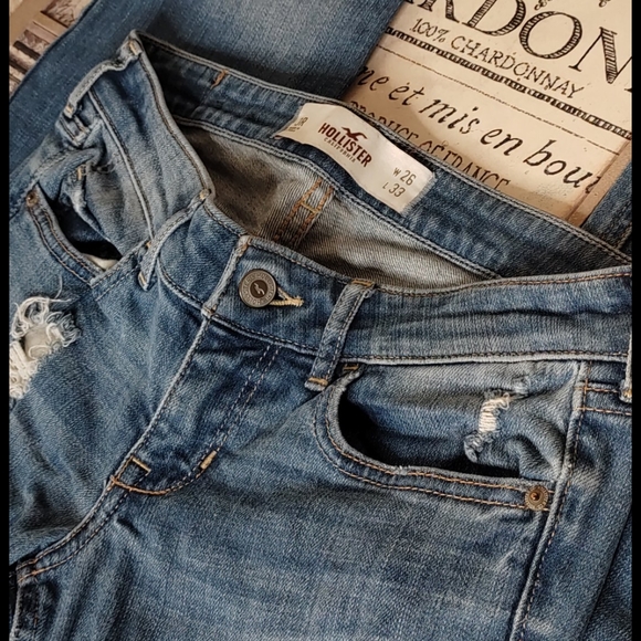 Hollister Distressed Low Rise Bootcut Jeans - Picture 2 of 7
